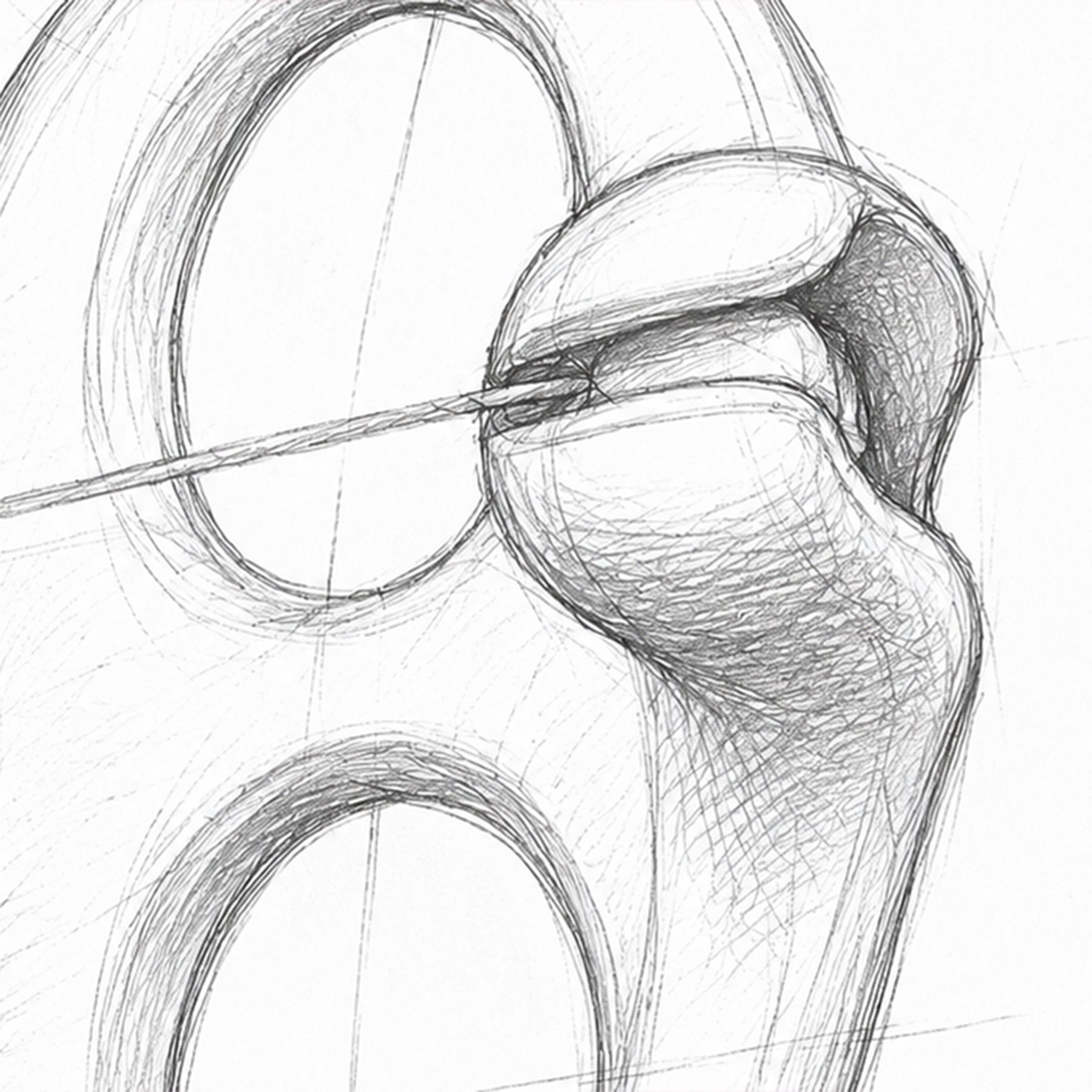 Original Gfloss product sketch showing the early hands-free dental floss concept