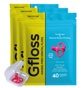 Gfloss Hands-Free Dental Floss 3-Pack with Travel Case – dentist approved