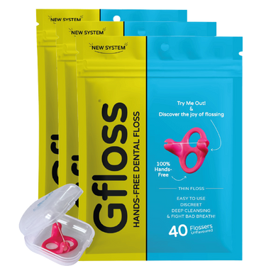 Hands-Free Dental Floss 3 Pack + Travel Case